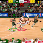 NBA Superstar Arcade Game screen shof of the game play from Arcade Party Rental