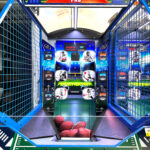 Quarterback PRO game detailed image of back board Arcade Party Rental