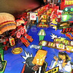 Pulp Fiction pinball designed by Mark Ritchie and inspired by director Quentin Tarantino for event rental