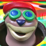 Whack a Mole Carnival Game with detail of Original Head from Arcade Party Rental Las Vegas